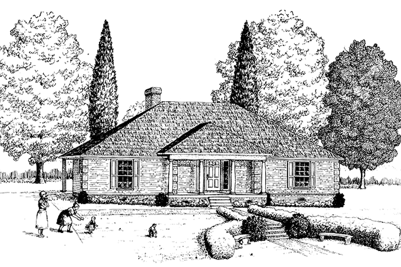 Home Plan - Classical Exterior - Front Elevation Plan #36-575