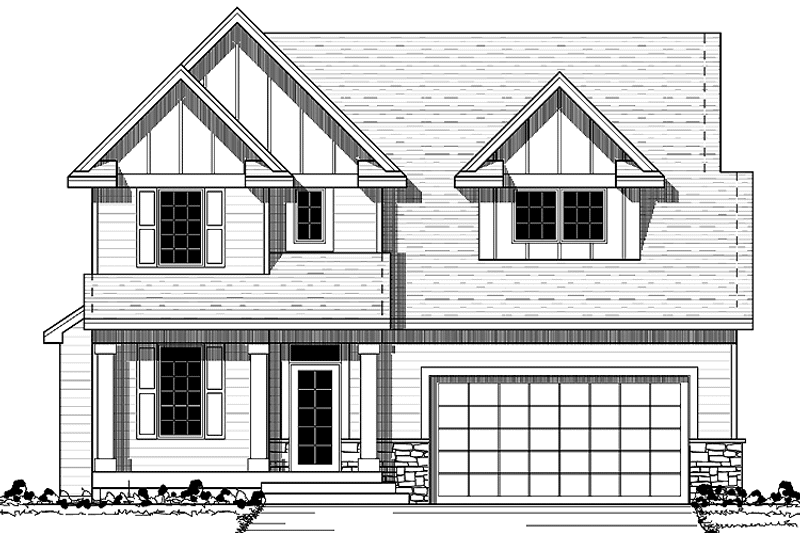 Home Plan - Exterior - Front Elevation 3 for European House Plan #51-607 - 3 bed, 2.5 bath