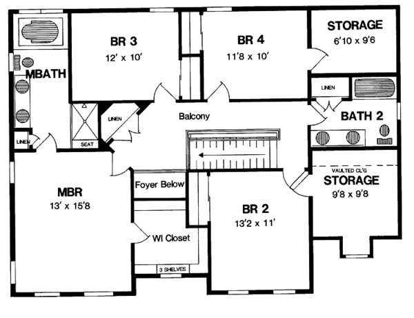 Dream House Plan - Classical Floor Plan - Upper Floor Plan #316-140