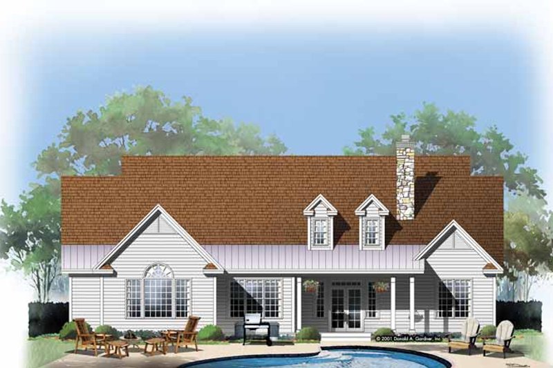 Home Plan - Exterior - Rear Elevation for Country House Plan #929-618 - 4 bed, 2 bath