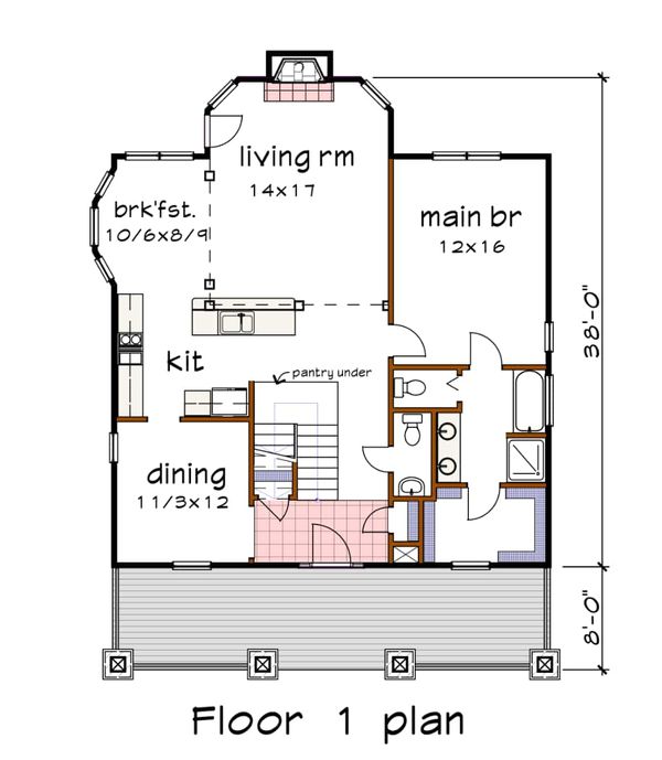 Craftsman Floor Plan - Main Floor Plan #79-264