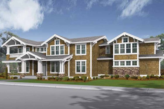 Exterior - Front Elevation 3 for Craftsman House Plan #132-480 - 4 bed, 3.5 bath