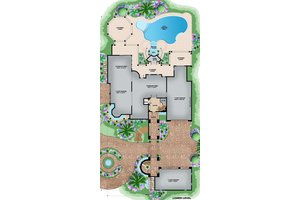 Floor Plan - Main Floor for Mediterranean House Plan #27-538 - 6 bed, 6 bath