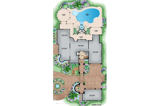 Floor Plan - Main Floor for Mediterranean House Plan #27-538 - 6 bed, 6 bath
