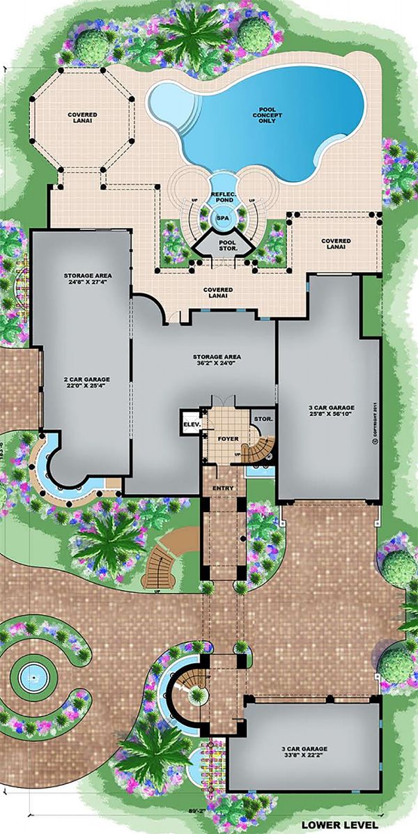 Mediterranean Floor Plan - Main Floor Plan #27-538