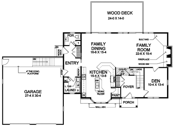 Home Plan - Traditional Floor Plan - Main Floor Plan #328-332