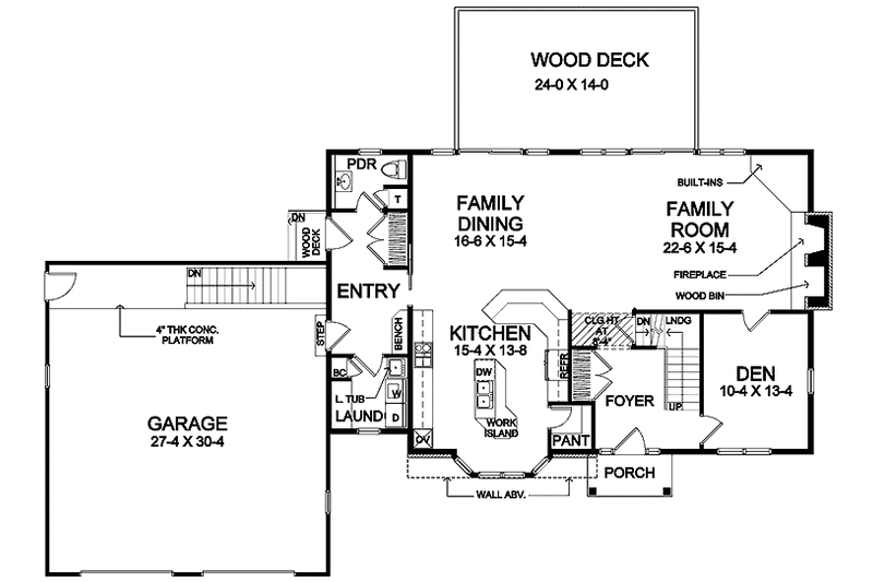 Home Plan - Floor Plan - Main Floor for Traditional House Plan #328-332 - 3 bed, 2.5 bath