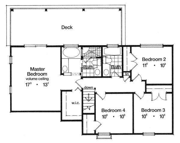 European Floor Plan - Upper Floor Plan #417-179