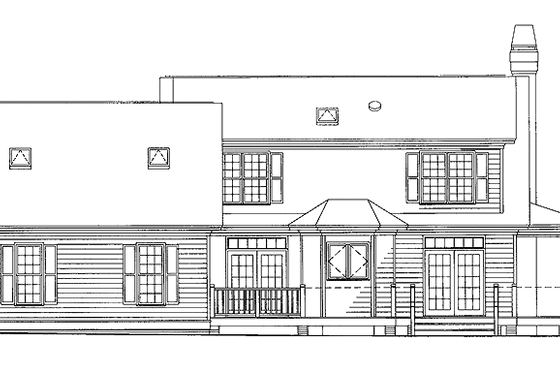 Exterior - Rear Elevation for Country House Plan #929-454 - 3 bed, 2.5 bath