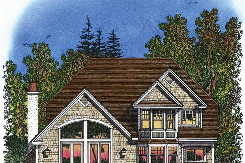 Dream House Plan - Exterior - Rear Elevation for European House Plan #1016-94 - 3 bed, 2.5 bath