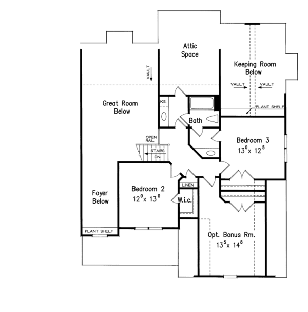 Home Plan - Country Floor Plan - Upper Floor Plan #927-959