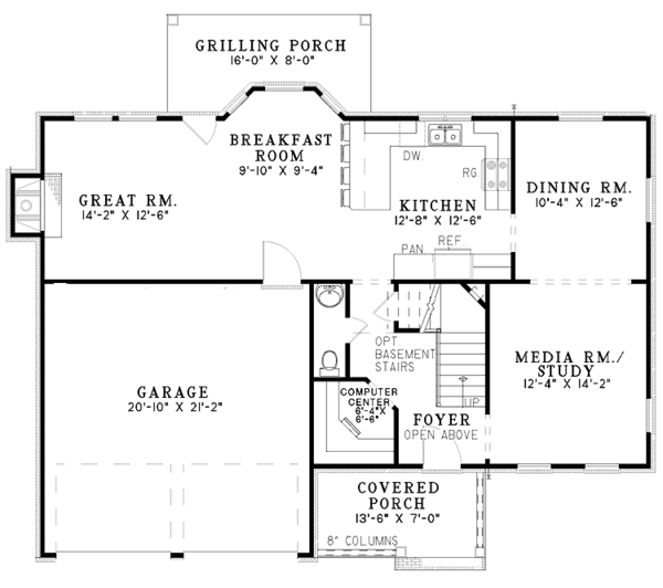 Dream House Plan - Country Floor Plan - Main Floor Plan #17-2994