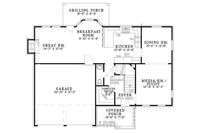 Dream House Plan - Floor Plan - Main Floor for Country House Plan #17-2994 - 4 bed, 2.5 bath