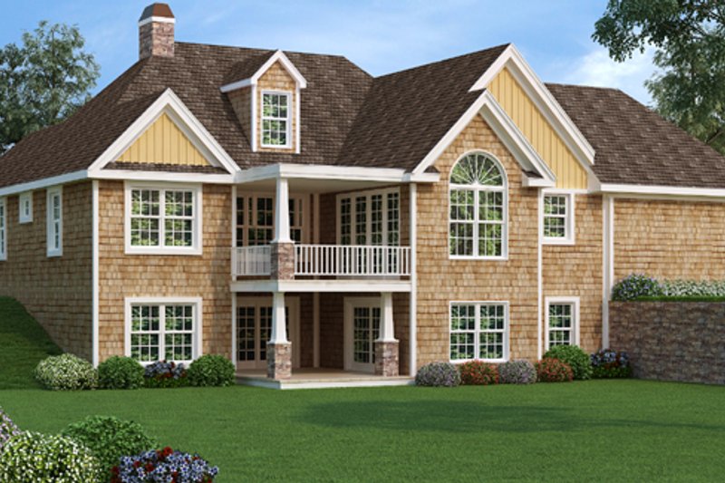 House Design - Exterior - Rear Elevation for Craftsman House Plan #456-36 - 3 bed, 2.5 bath