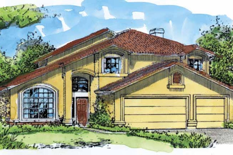 House Plan Design - Mediterranean Exterior - Front Elevation Plan #320-976