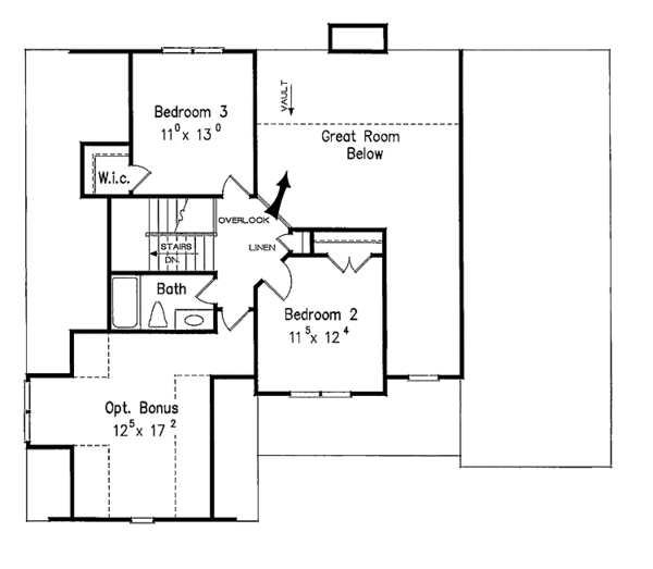 House Design - Colonial Floor Plan - Upper Floor Plan #927-606