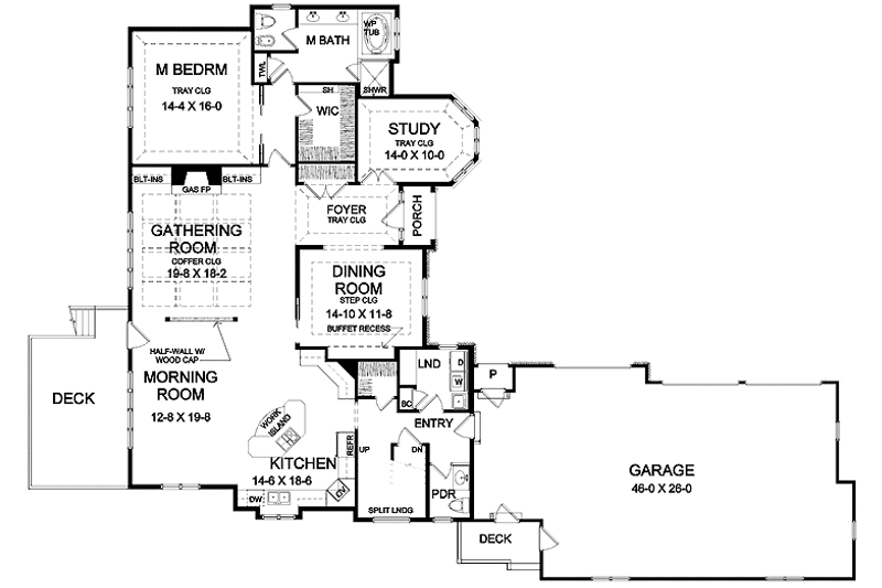 Dream House Plan - Floor Plan - Main Floor for Country House Plan #328-380 - 3 bed, 2.5 bath