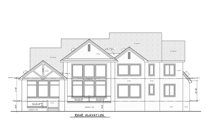 Dream House Plan - Exterior - Rear Elevation 1 for Modern House Plan #20-2611 - 4 bed, 4.5 bath