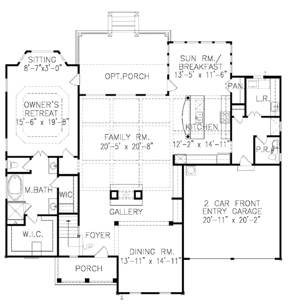 Architectural House Design - Victorian Floor Plan - Main Floor Plan #54-325