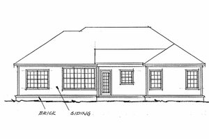 Exterior - Rear Elevation for Traditional House Plan #20-371 - 3 bed, 2 bath