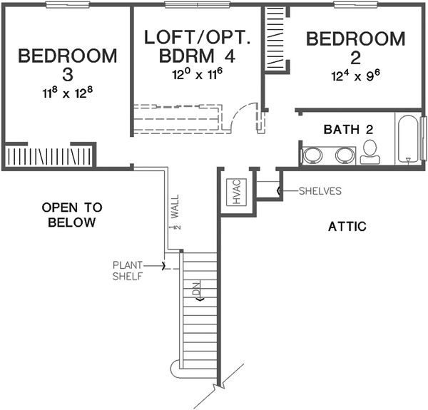 House Design - European Floor Plan - Upper Floor Plan #472-405