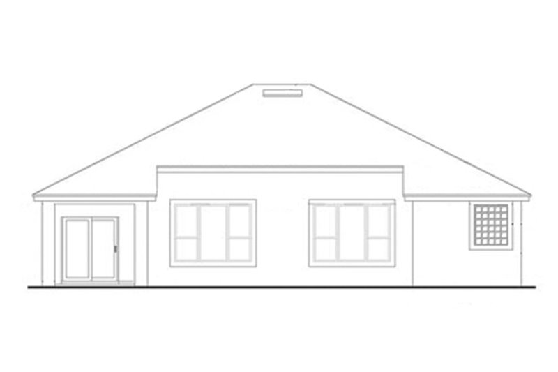 Home Plan - Exterior - Rear Elevation for Mediterranean House Plan #417-802 - 3 bed, 2 bath