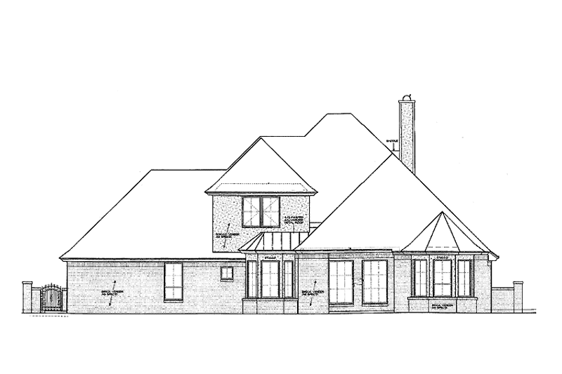 House Blueprint - Exterior - Rear Elevation for Country House Plan #310-1251 - 3 bed, 2.5 bath