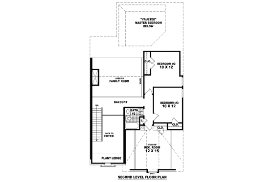 Floor Plan - Upper Floor for Traditional House Plan #81-13630 - 3 bed, 2.5 bath