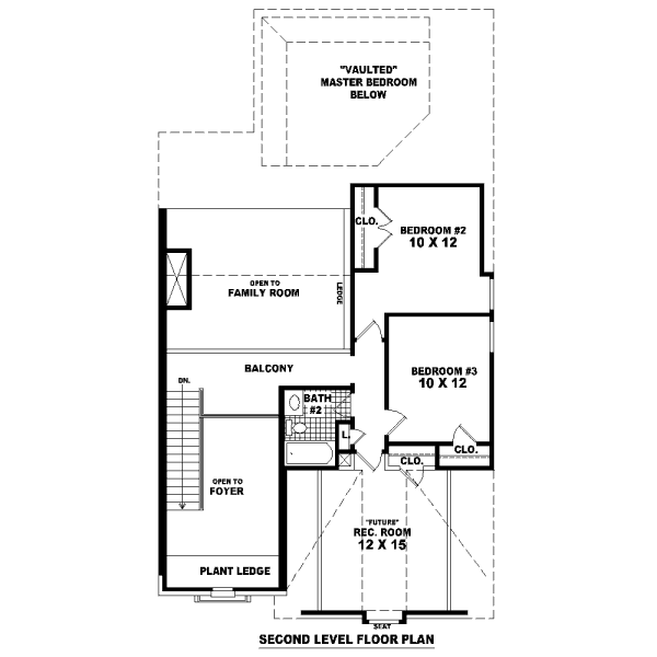 Traditional Floor Plan - Upper Floor Plan #81-13630