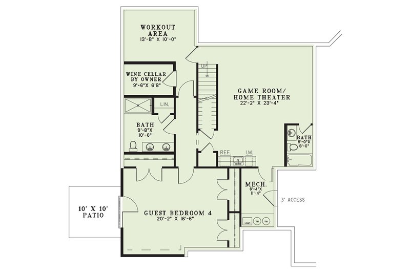 Dream House Plan - Floor Plan - Lower Floor for European House Plan #17-1171 - 4 bed, 4.5 bath