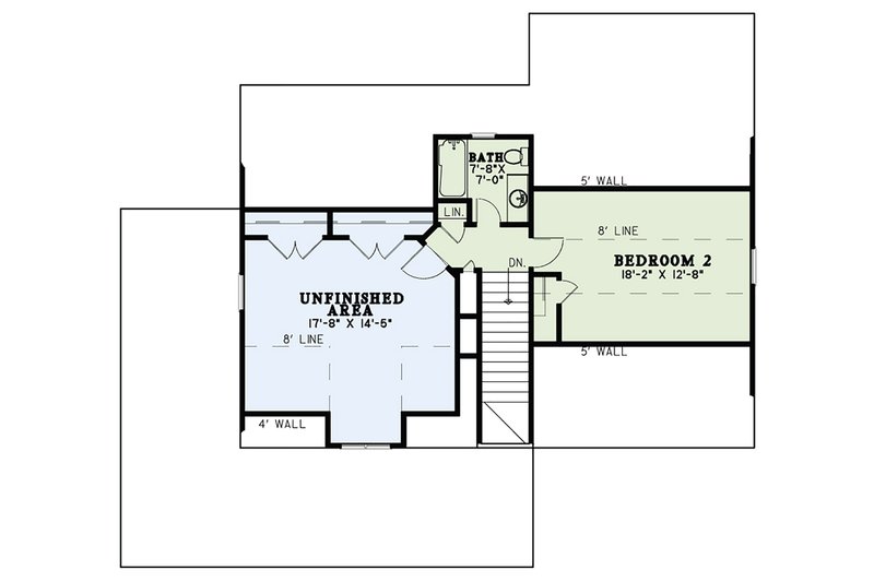 Home Plan - Floor Plan - Upper Floor for Craftsman House Plan #17-3427 - 2 bed, 2.5 bath