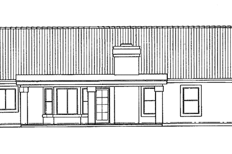 Home Plan - Exterior - Rear Elevation for Mediterranean House Plan #72-908 - 3 bed, 2.5 bath