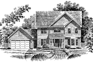 House Blueprint - Colonial Exterior - Front Elevation Plan #316-131