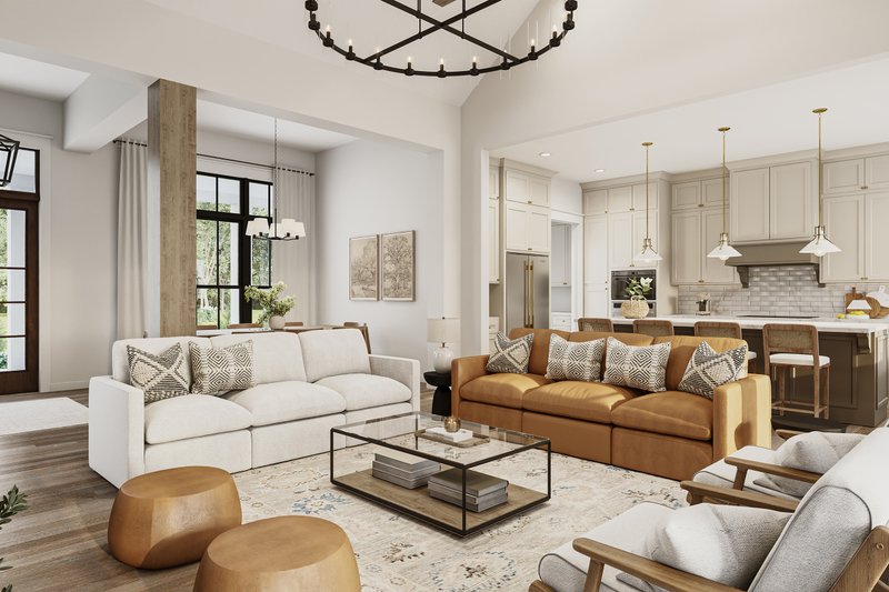 Architectural House Design - Interior - Family Room 1 for Farmhouse House Plan #430-423 - 4 bed, 3.5 bath