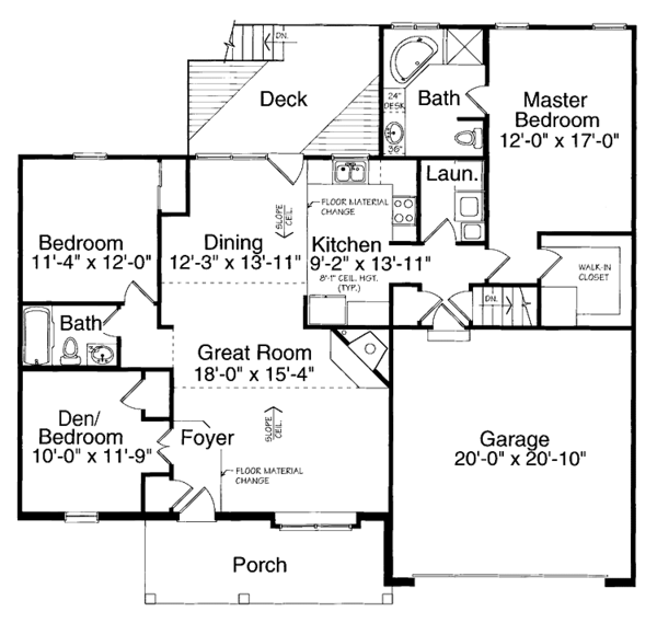 House Blueprint - Country Floor Plan - Main Floor Plan #46-570