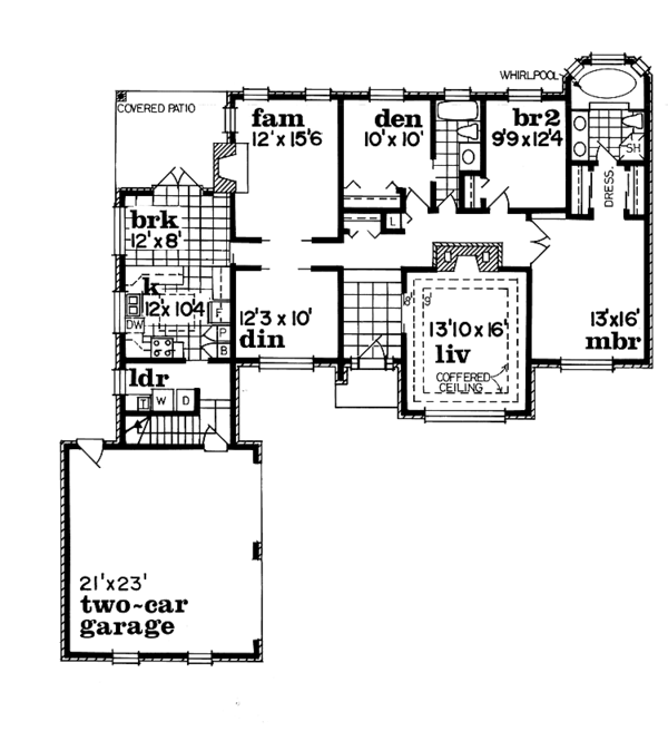 Architectural House Design - Prairie Floor Plan - Main Floor Plan #47-986
