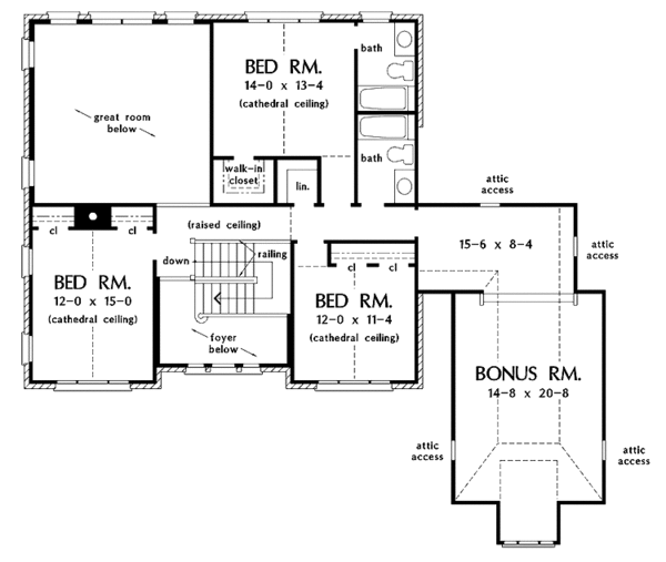 Dream House Plan - Country Floor Plan - Upper Floor Plan #929-706