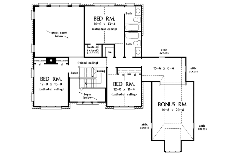 Home Plan - Floor Plan - Upper Floor for Country House Plan #929-706 - 4 bed, 3.5 bath