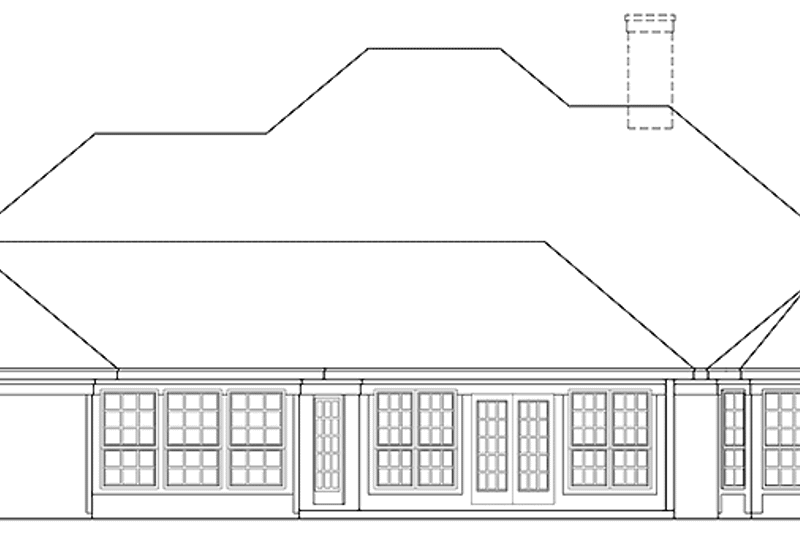House Plan Design - Exterior - Rear Elevation for Ranch House Plan #472-168 - 4 bed, 2.5 bath