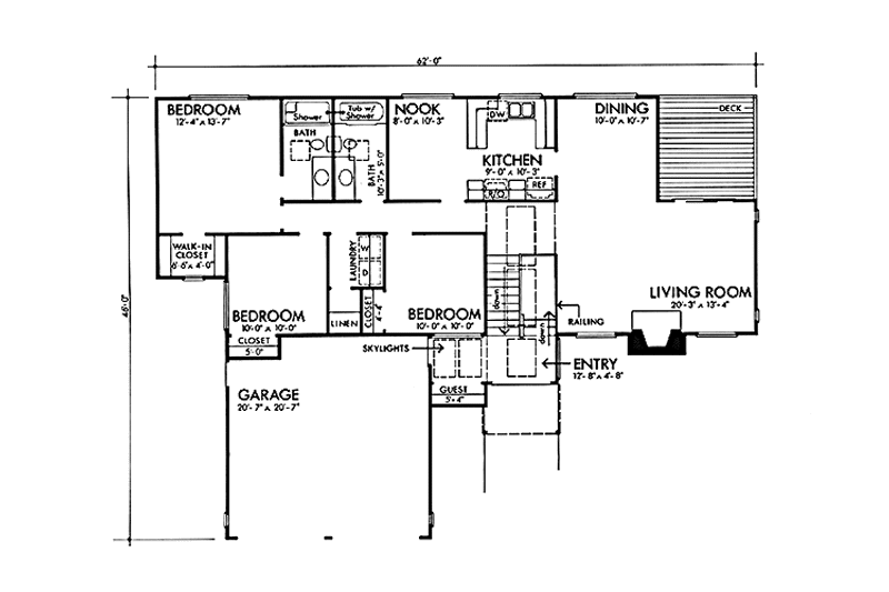 Home Plan - Floor Plan - Main Floor for Contemporary House Plan #320-1331 - 5 bed, 3 bath
