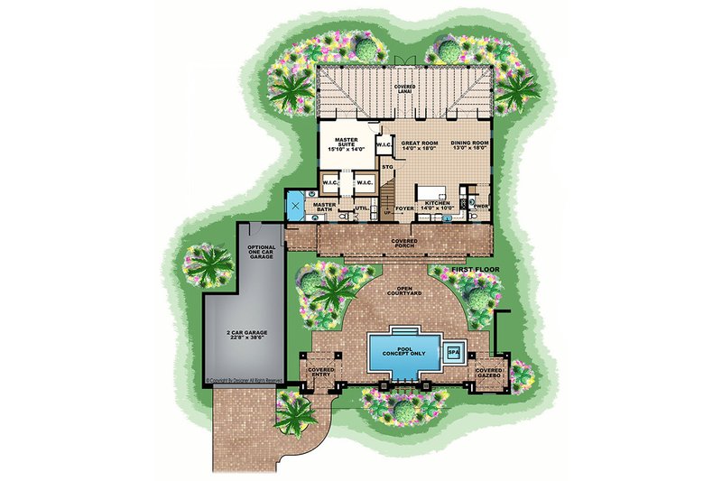 Home Plan - Floor Plan - Main Floor for European House Plan #1017-167 - 3 bed, 3.5 bath