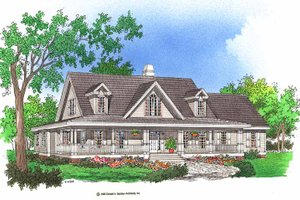 Country Exterior - Front Elevation Plan #929-367