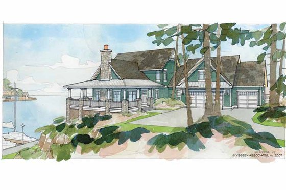 Exterior - Front Elevation 9 for Traditional House Plan #928-44 - 4 bed, 3 bath