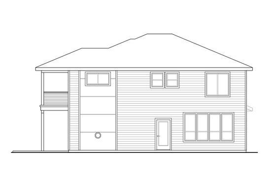 Exterior - Rear Elevation for Craftsman House Plan #124-1205 - 3 bed, 3 bath