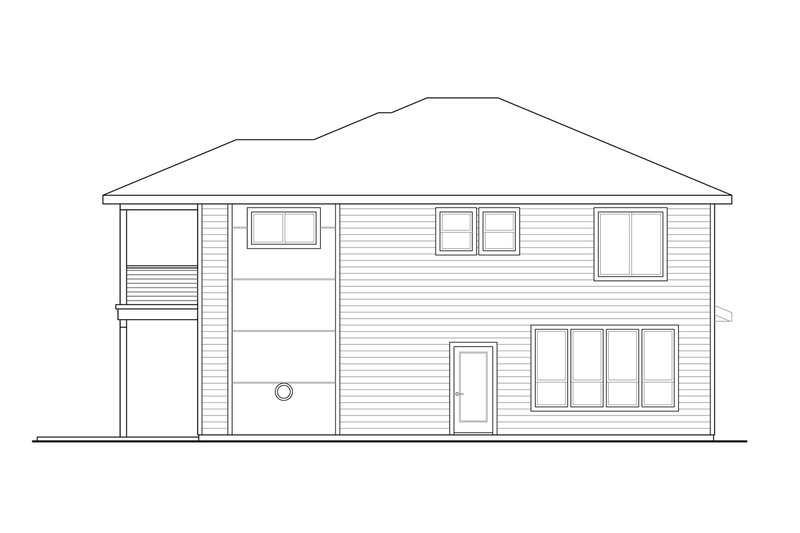 Dream House Plan - Exterior - Rear Elevation for Craftsman House Plan #124-1205 - 3 bed, 3 bath