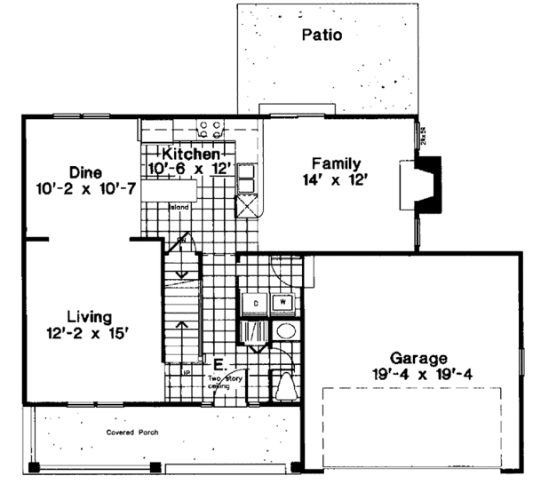 House Design - Country Floor Plan - Main Floor Plan #300-108