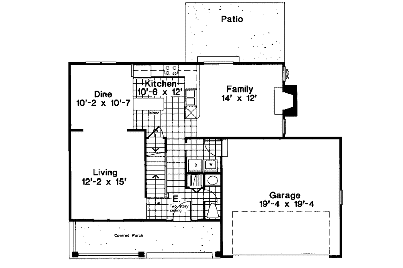 Dream House Plan - Floor Plan - Main Floor for Country House Plan #300-108 - 3 bed, 2.5 bath