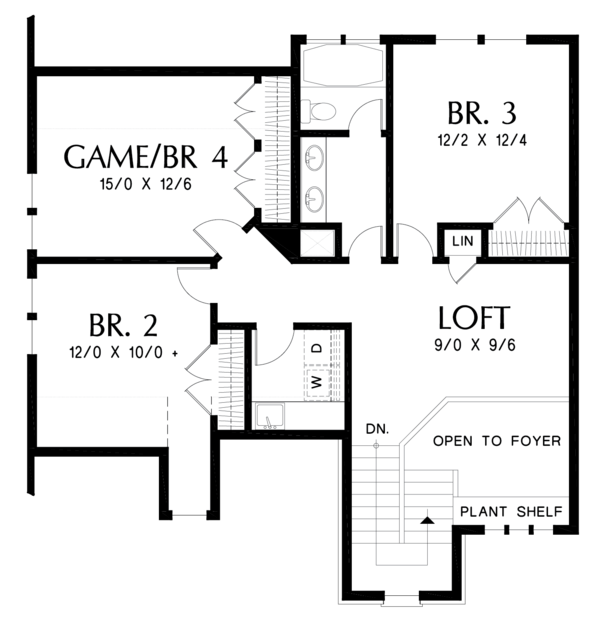 House Plan Design - Craftsman Floor Plan - Upper Floor Plan #48-677