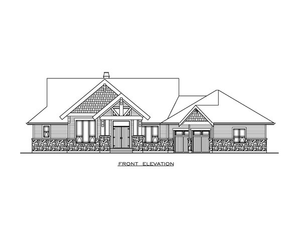 Architectural House Design - Floor Plan - Main Floor 1 for Craftsman House Plan #1100-139 - 3 bed, 2.5 bath