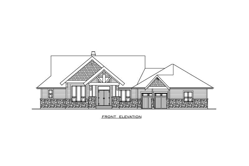 Architectural House Design - Floor Plan - Main Floor 1 for Craftsman House Plan #1100-139 - 3 bed, 2.5 bath